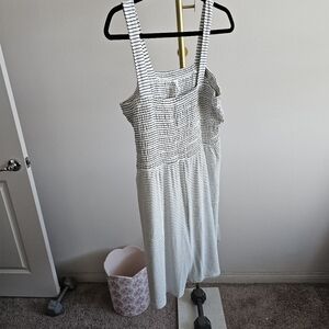 2X Womens Striped Romper